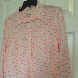 Merona Pink Bicycle Button Down XL